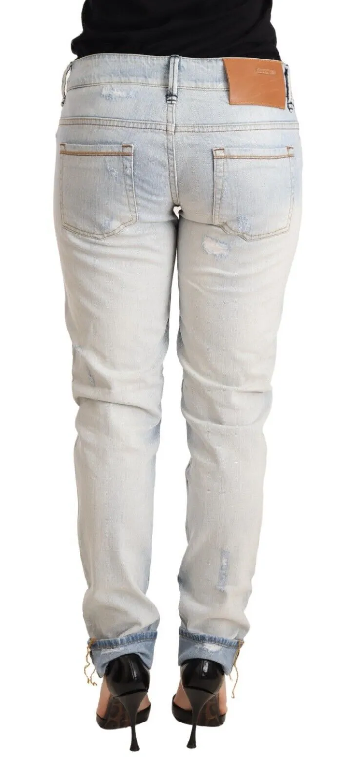 Acht  Distressed Cotton Folded Hem  Trouser Women's Jeans