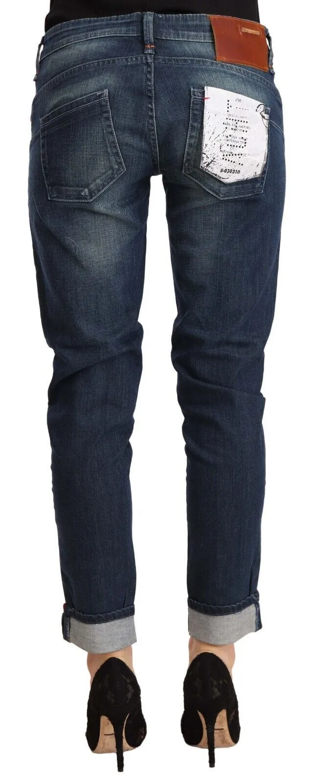 Acht  Washed Low Waist Skinny  Folded Hem Women's Jeans