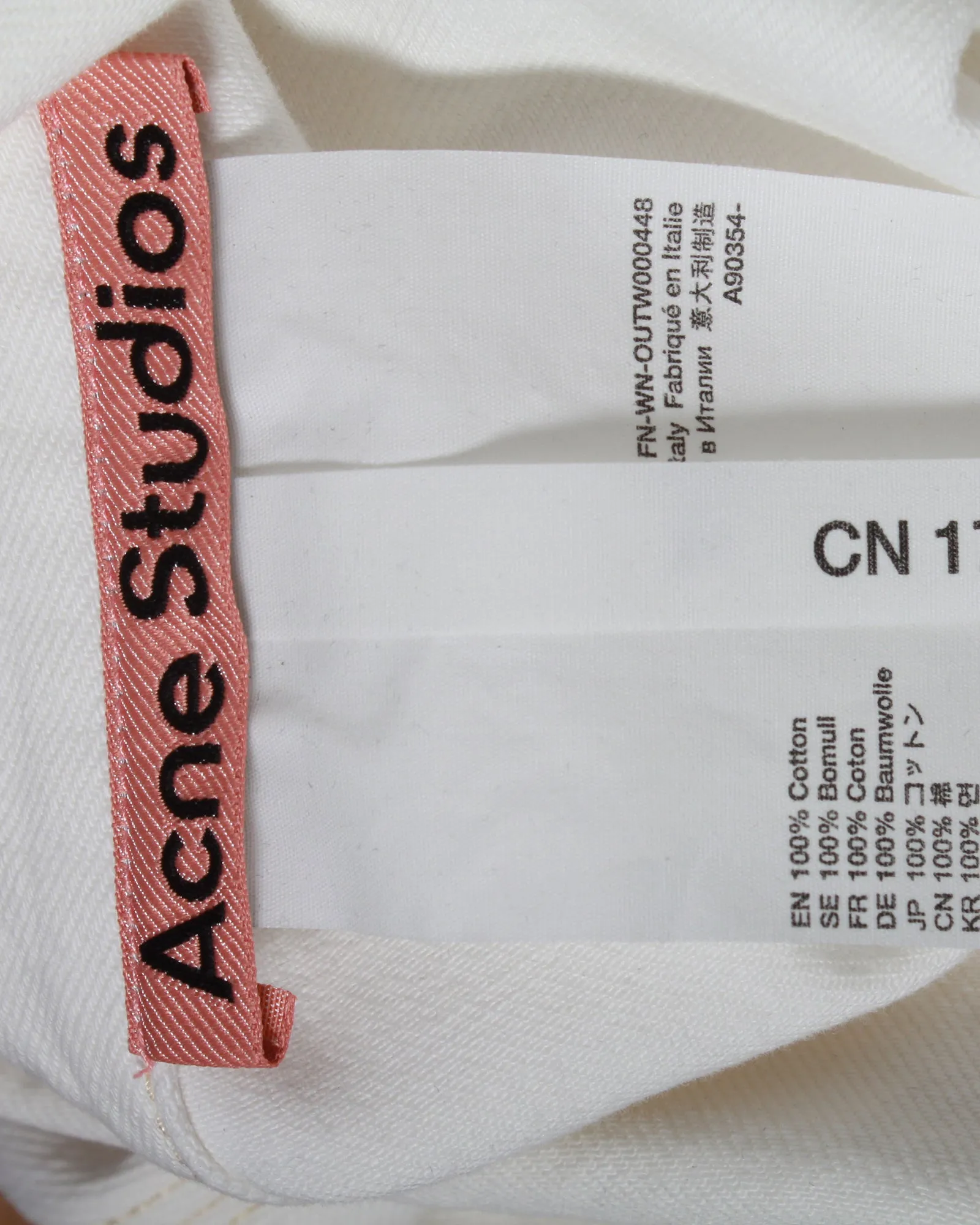 Acne Studios Denim Jacket in White Cotton