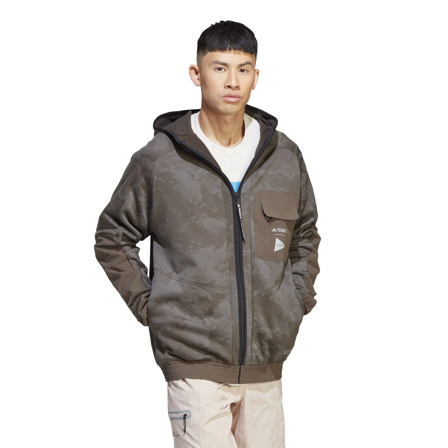 Adidas Terrex Outdoor Men And Wander AWD Mid Jacket Shadow Olive HR7140