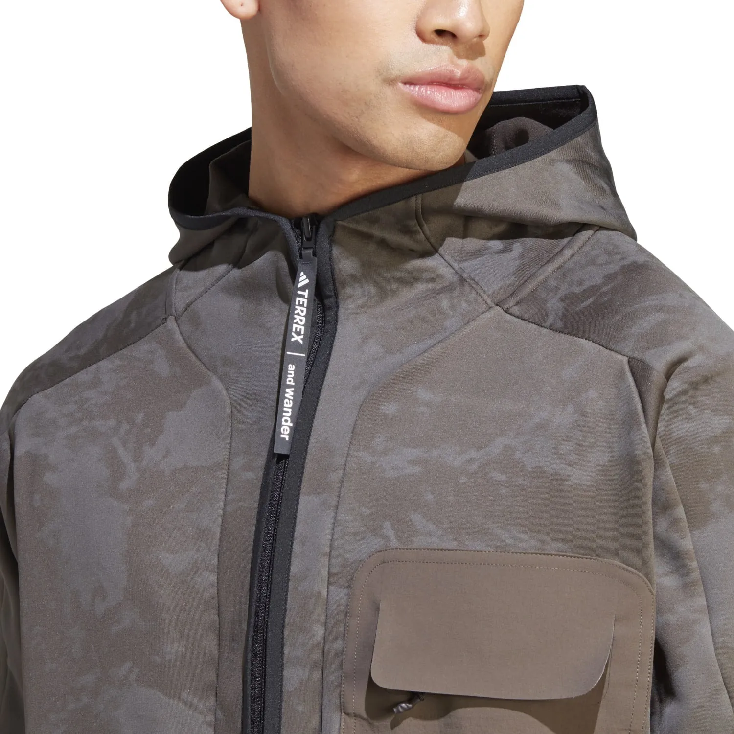 Adidas Terrex Outdoor Men And Wander AWD Mid Jacket Shadow Olive HR7140