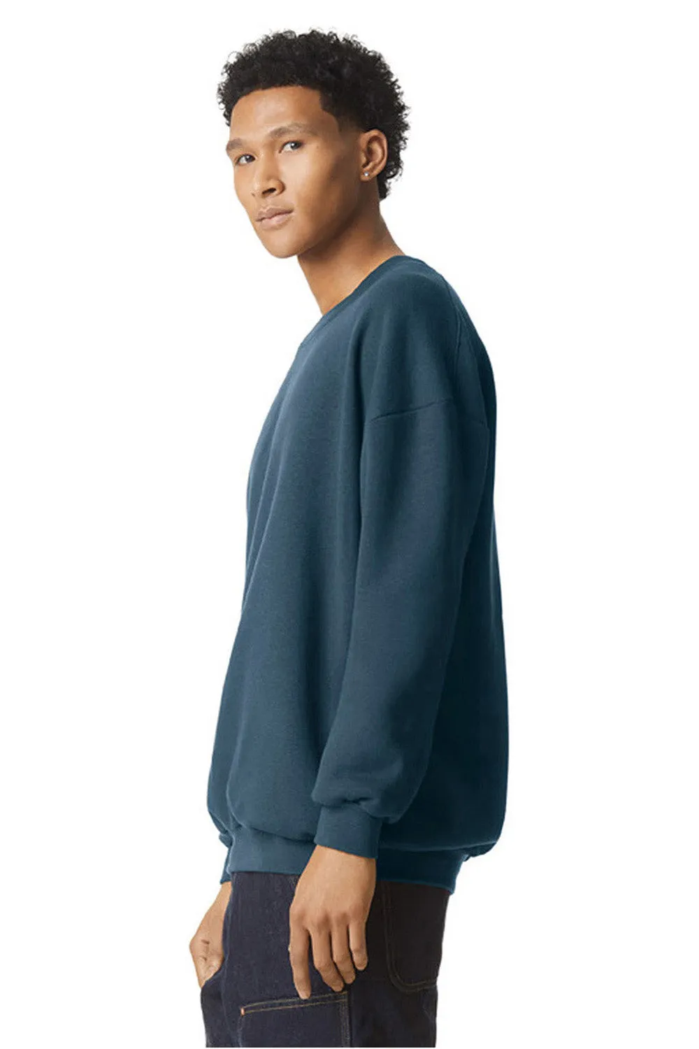 American Apparel Mens ReFlex Fleece Crewneck Sweatshirt - Sea Blue