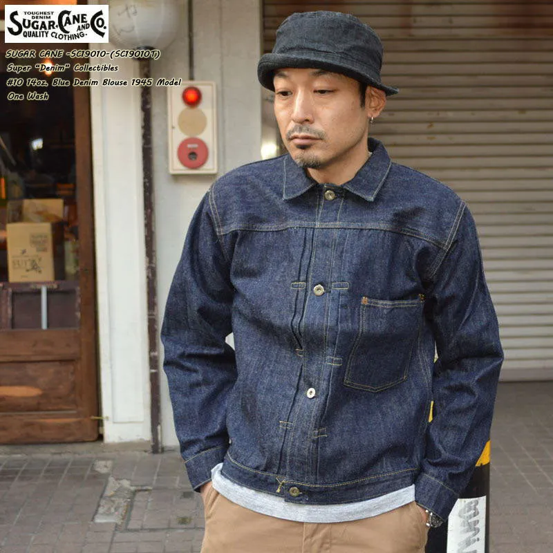 Backorder Item　SUGAR CANE "SC19010 / SC19010T" Super “Denim” Collectibles #10 14oz. BLUE DENIM BLOUSE 1945 MODEL