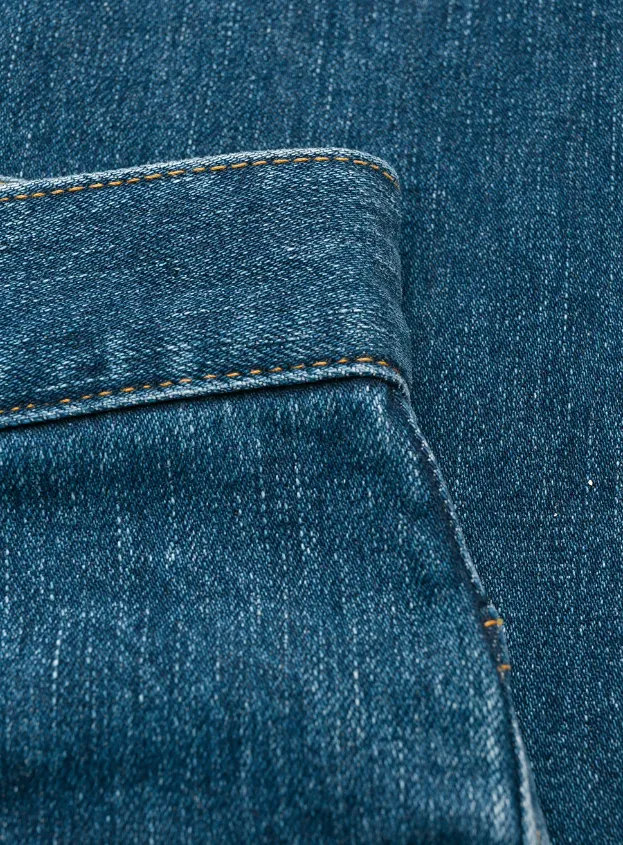 Balmain mid wash embossed slim biker pocket jeans