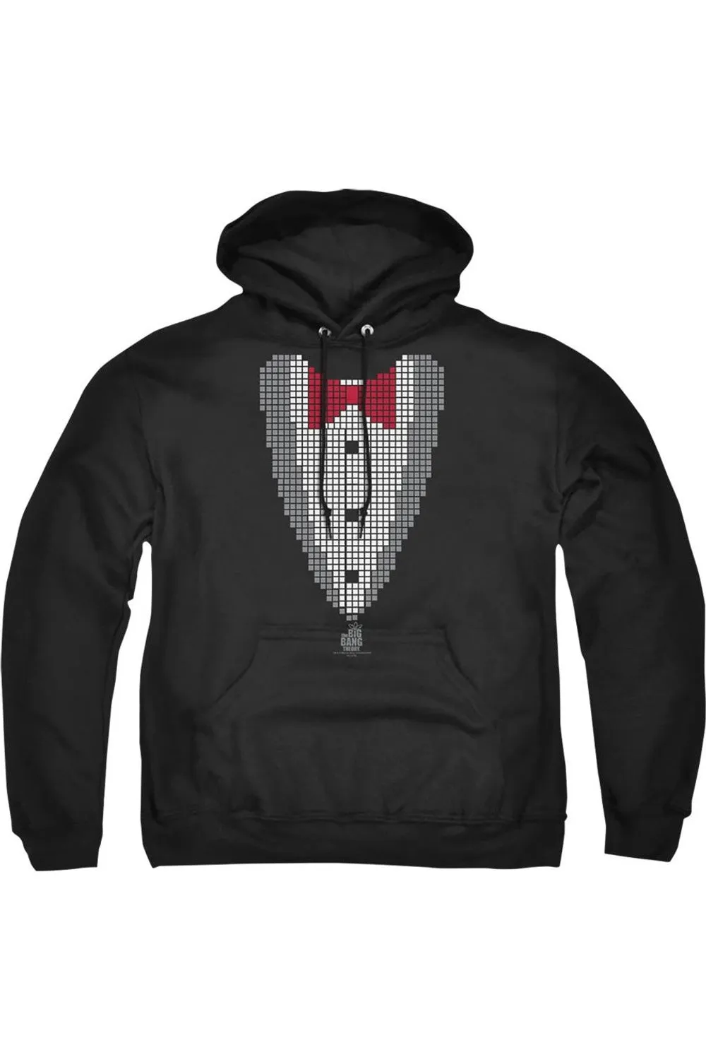 Big Bang Theory Pixelated Tux Adult Pull Over Hoodie / Hooded Sweatshirt