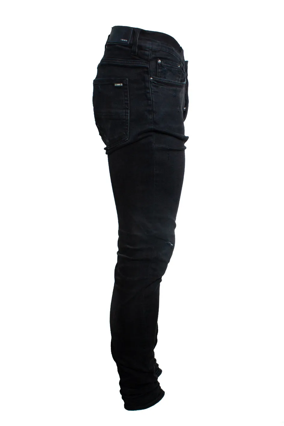 black distressed jeans