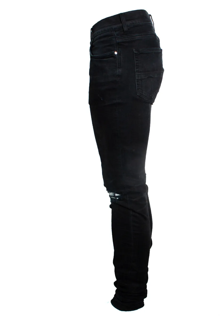 black distressed jeans