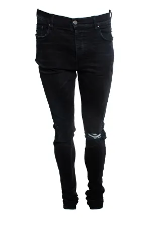 black distressed jeans