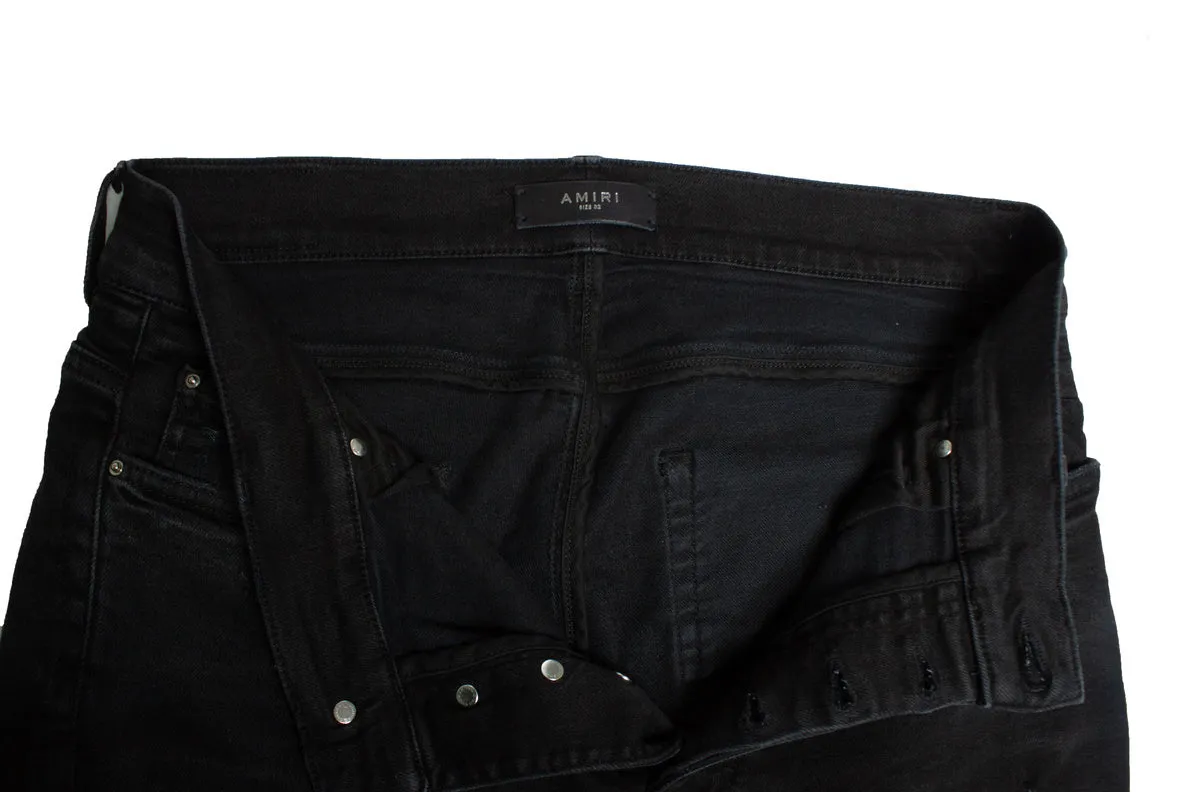 black distressed jeans