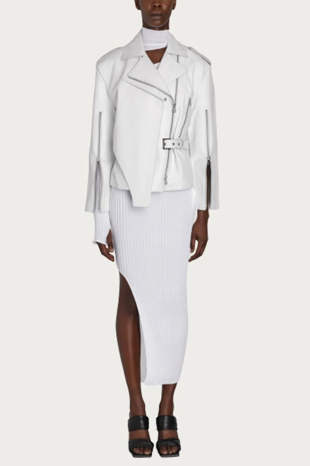 Body Cowl Jacket In White