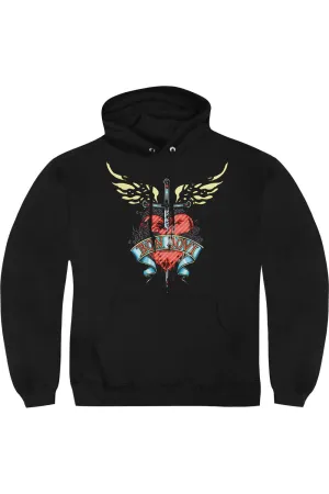 Bon Jovi Daggered Adult Heather Hoodie