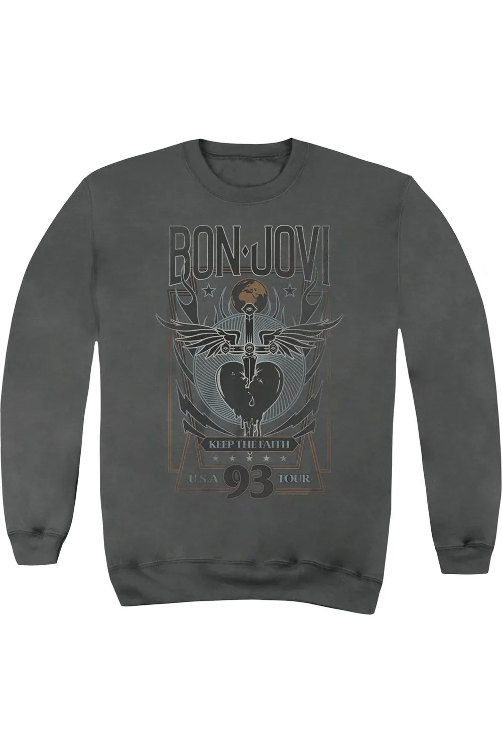 Bon Jovi Keep The Faith Adult Crewneck Sweatshirt