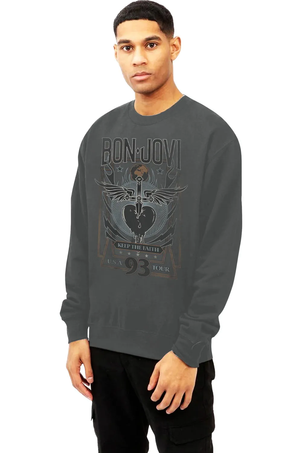 Bon Jovi Keep The Faith Adult Crewneck Sweatshirt