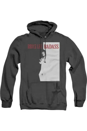 Bruce Lee Badass Adult Heather Hoodie