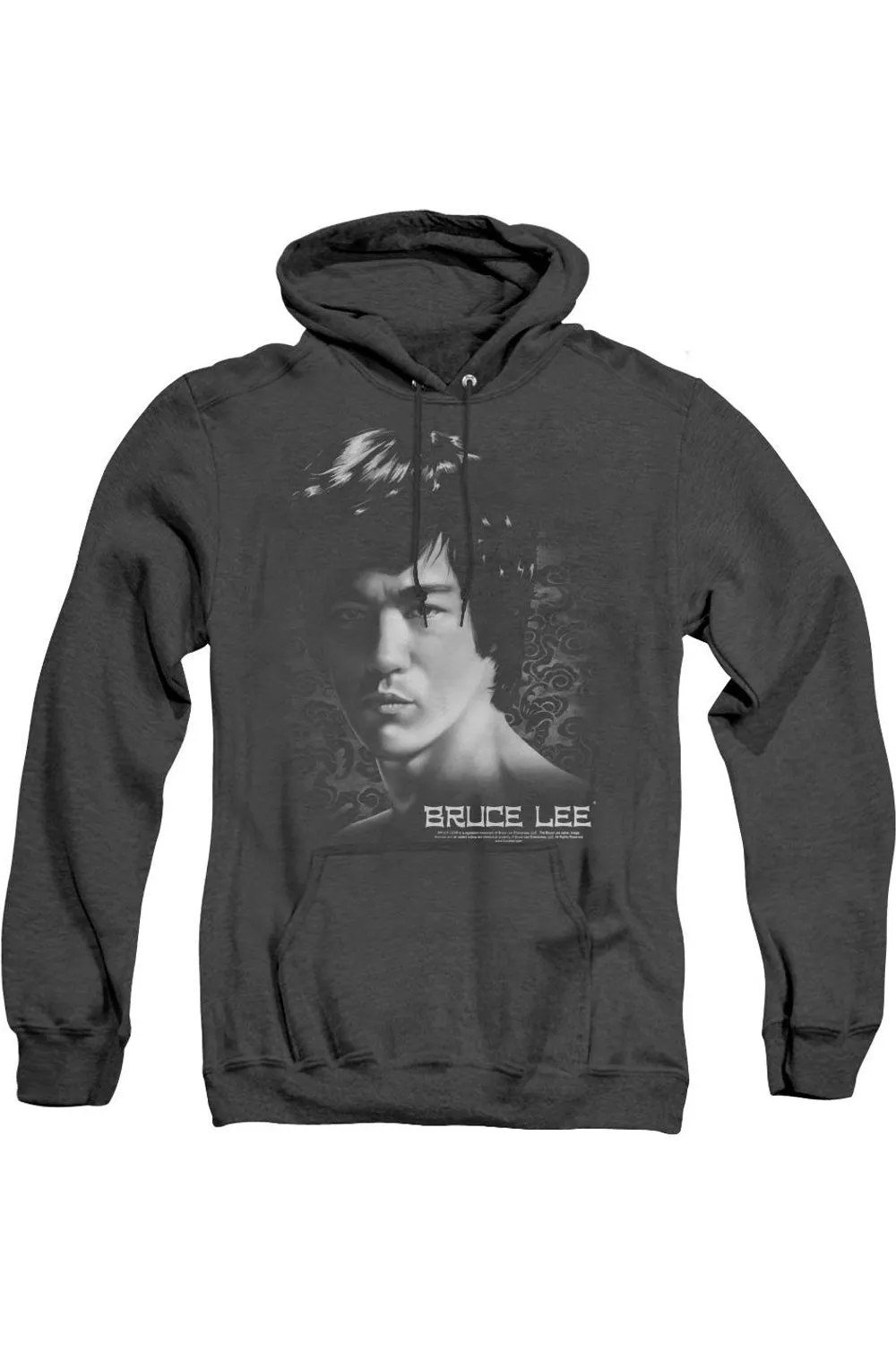 Bruce Lee In Your Face Adult Heather Hoodie