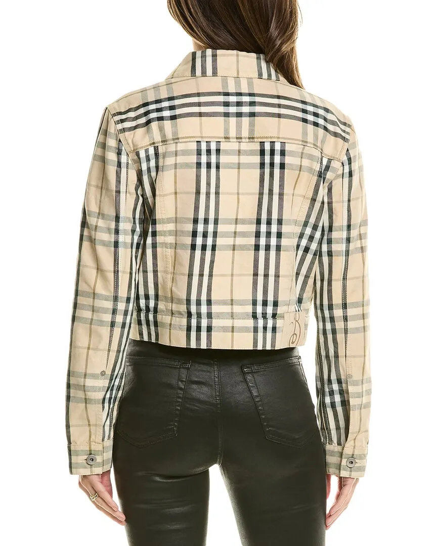 Burberry Cropped Check Denim Jacket