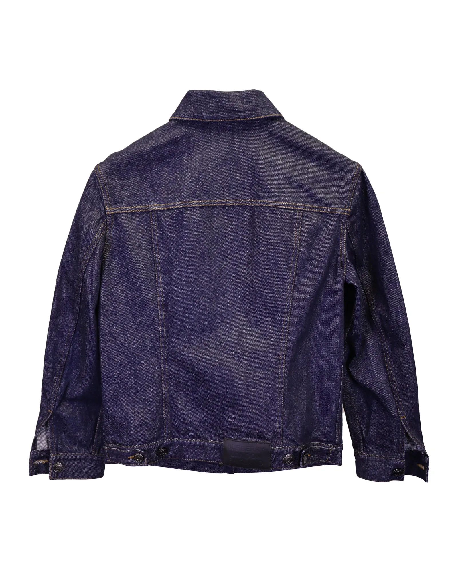 Burberry Postcard Motif Denim Jacket in Blue Cotton