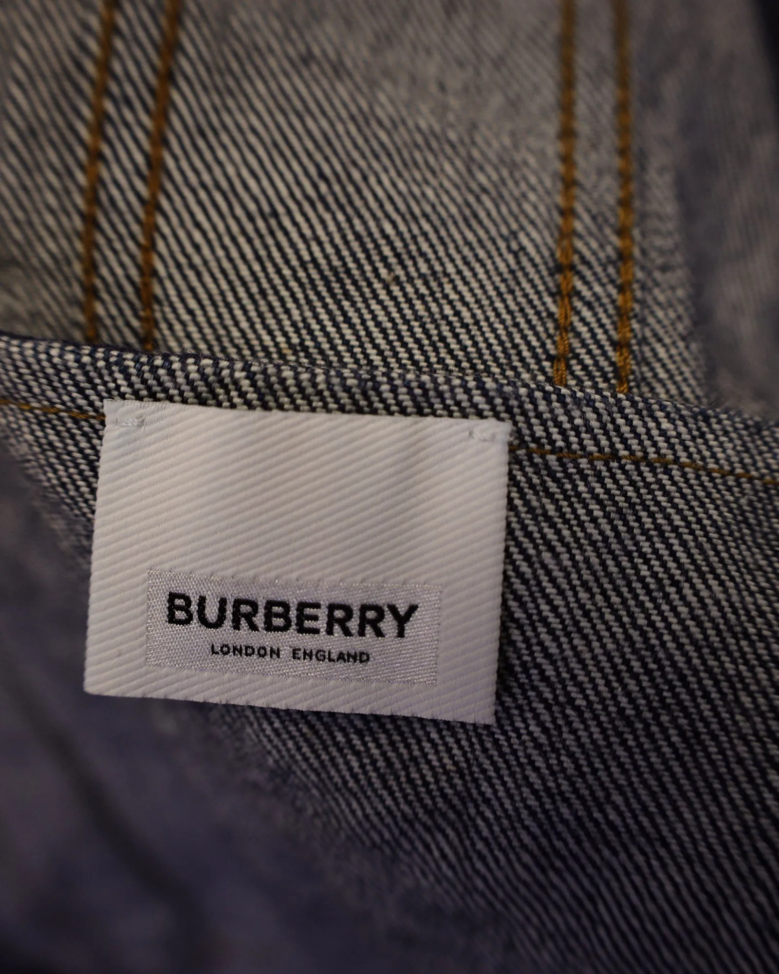 Burberry Postcard Motif Denim Jacket in Blue Cotton