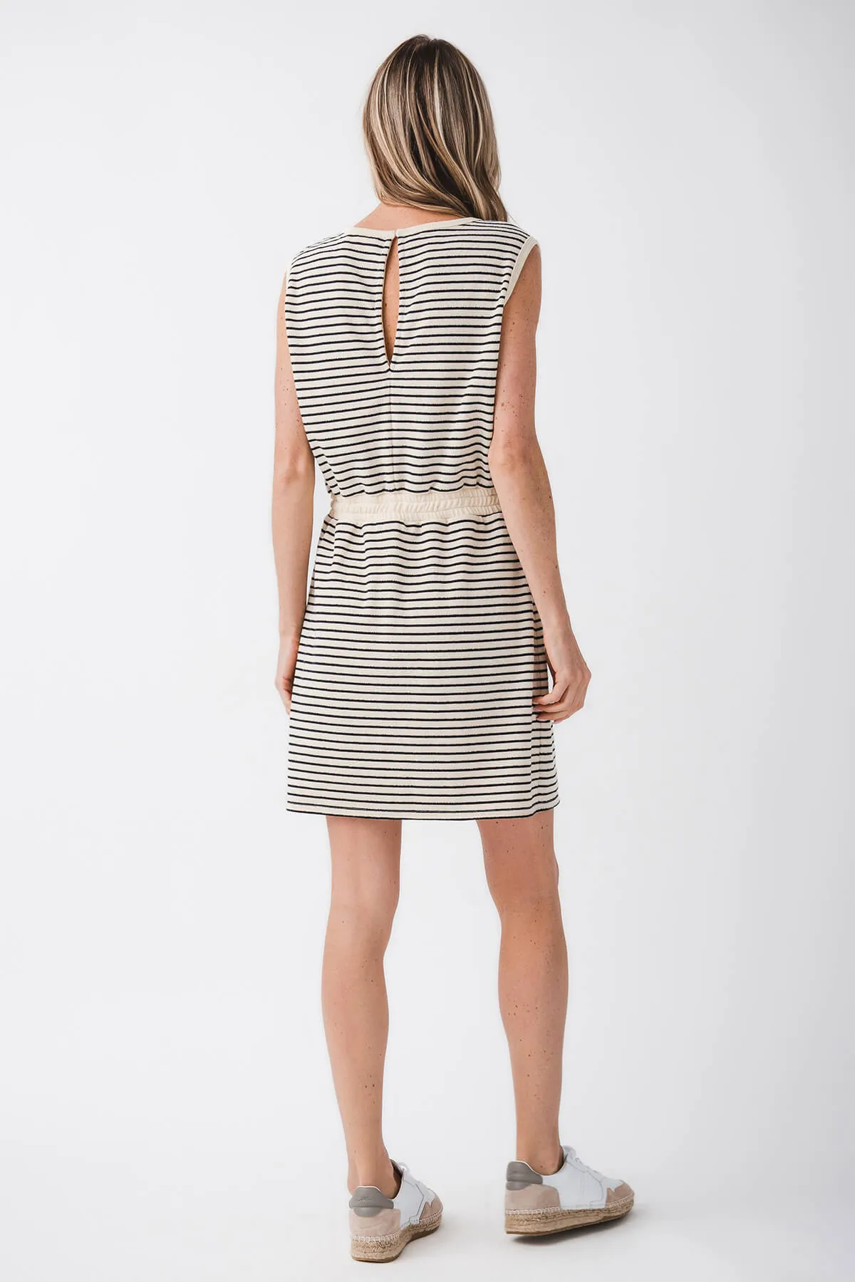 By Together Striped Drawstring Waist Dress
