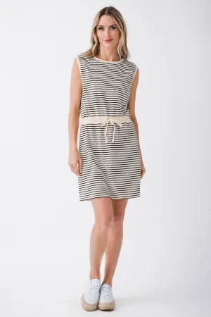 By Together Striped Drawstring Waist Dress