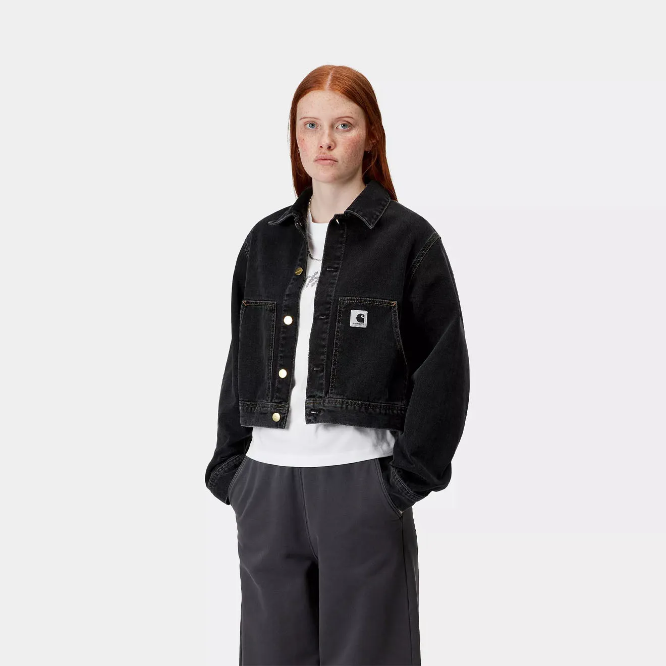 Carhartt WIP Womens Arca jacket Black Stone Washed