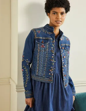 Carla Ruffle Collar Jacket-Light Vintage, Embroidered