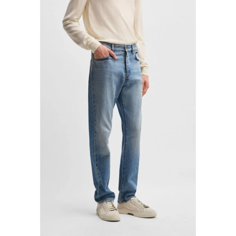 Classic-fit jeans in blue comfort-stretch denim