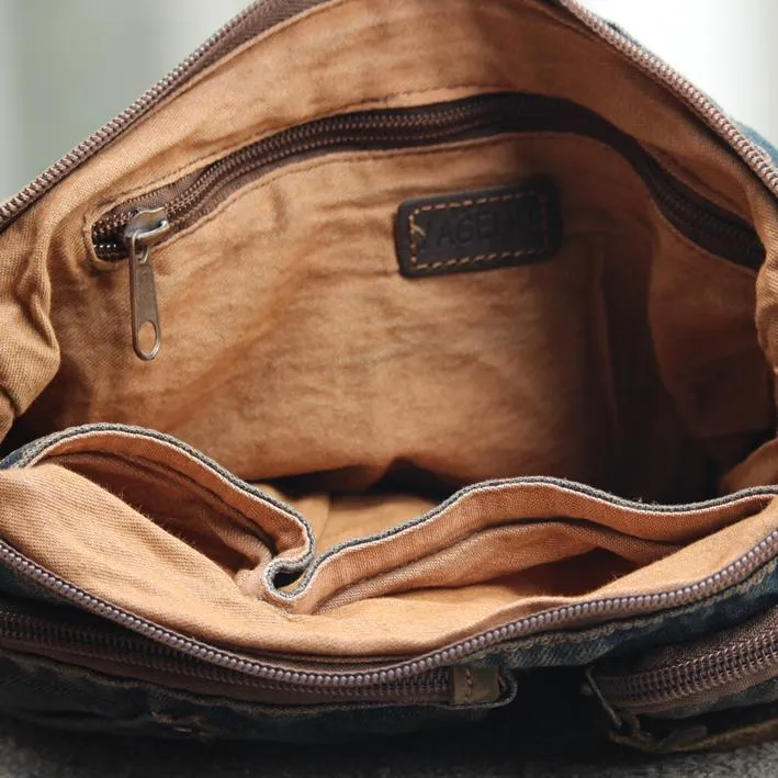 Cool Denim Blue Mens Small Fanny Pack Waist Bag Blue Chest Bag Hip Bag Bum Bags For Men