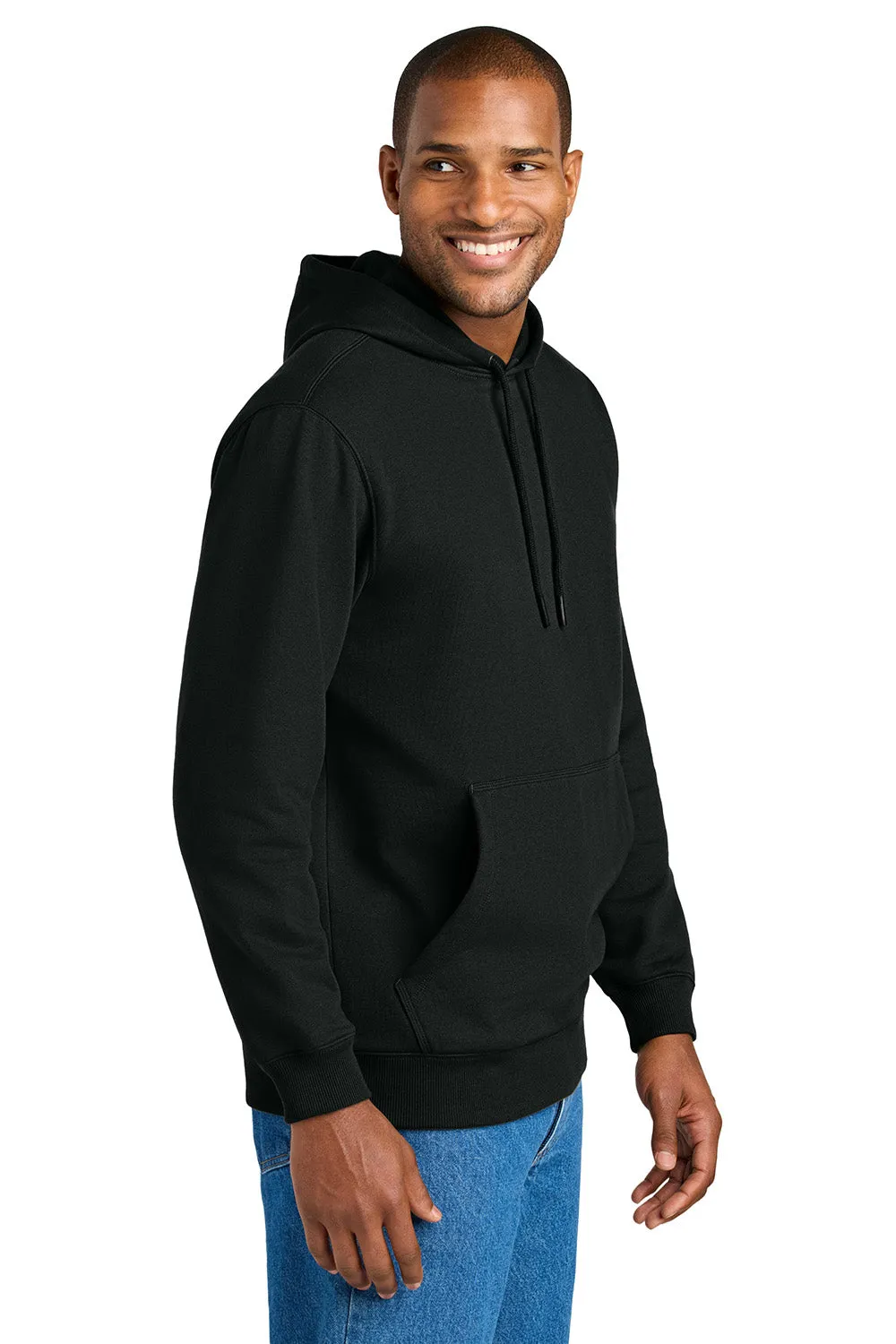 CornerStone Mens Tough Fleece Hooded Sweatshirt Hoodie w/ Pouch Pocket - Black