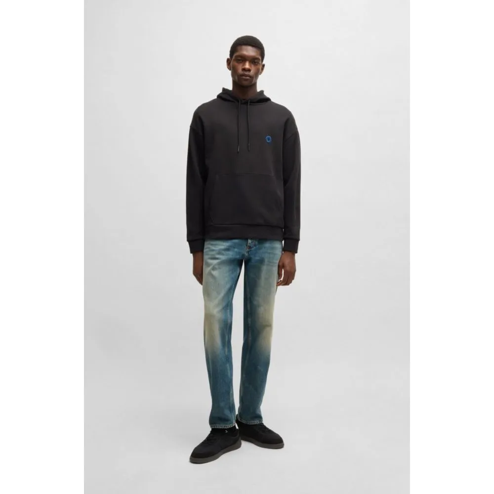 Cotton-terry hoodie with Happy HUGO logo