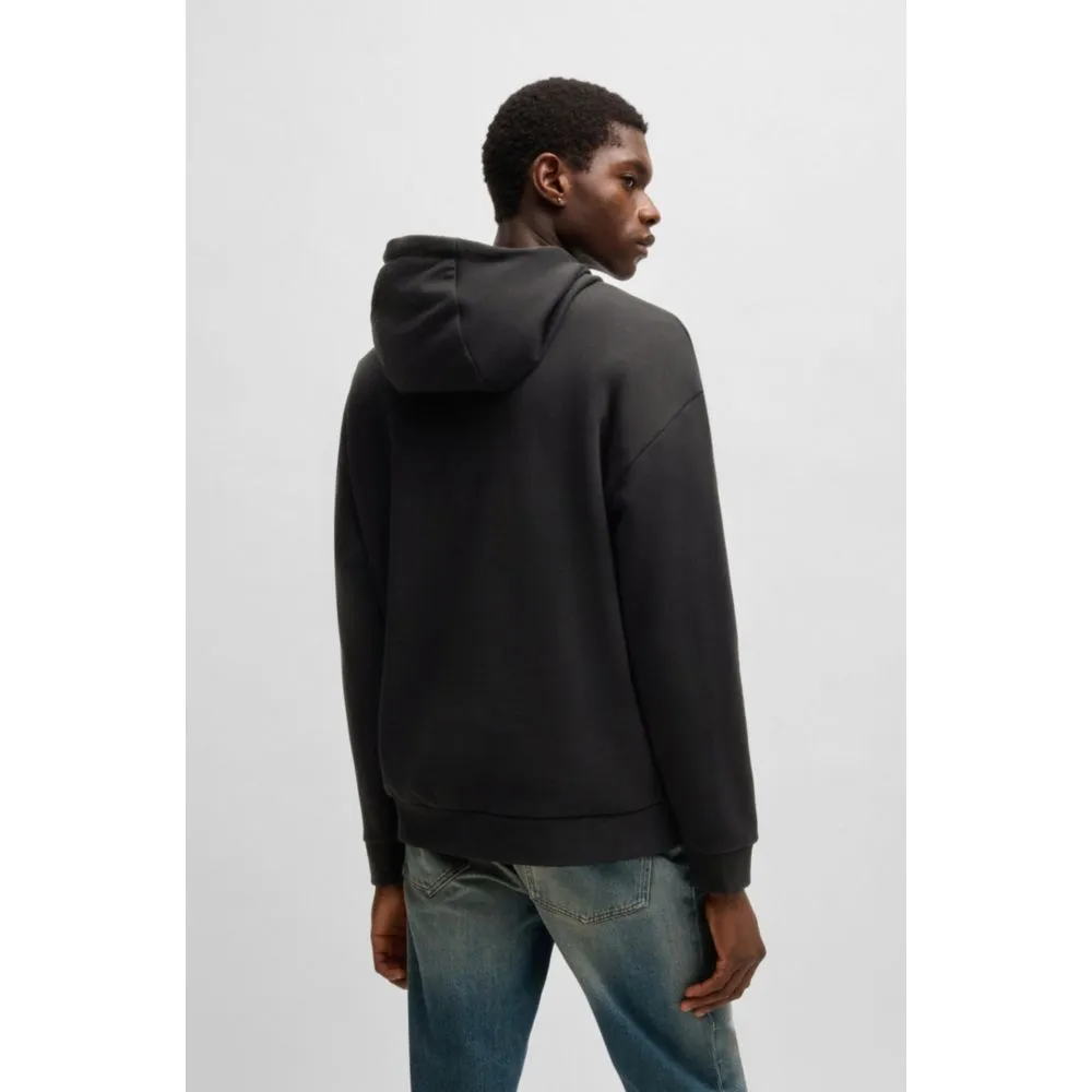 Cotton-terry hoodie with Happy HUGO logo