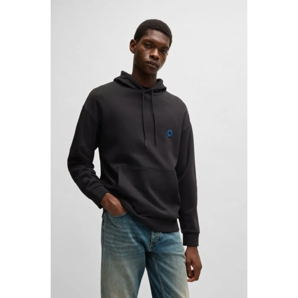 Cotton-terry hoodie with Happy HUGO logo