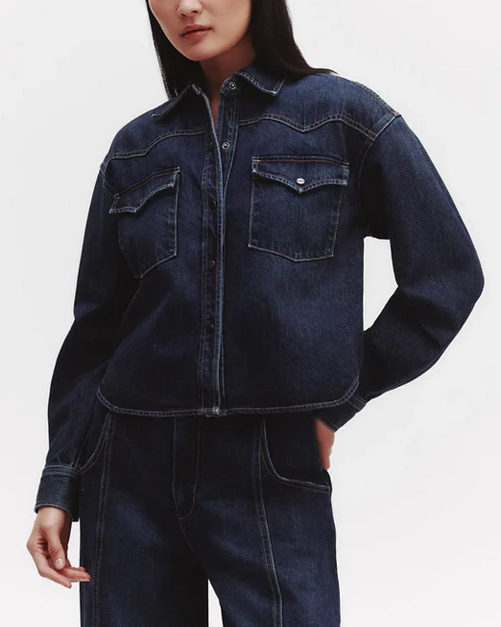 Cropped OG Denim Jacket in Dark Wash