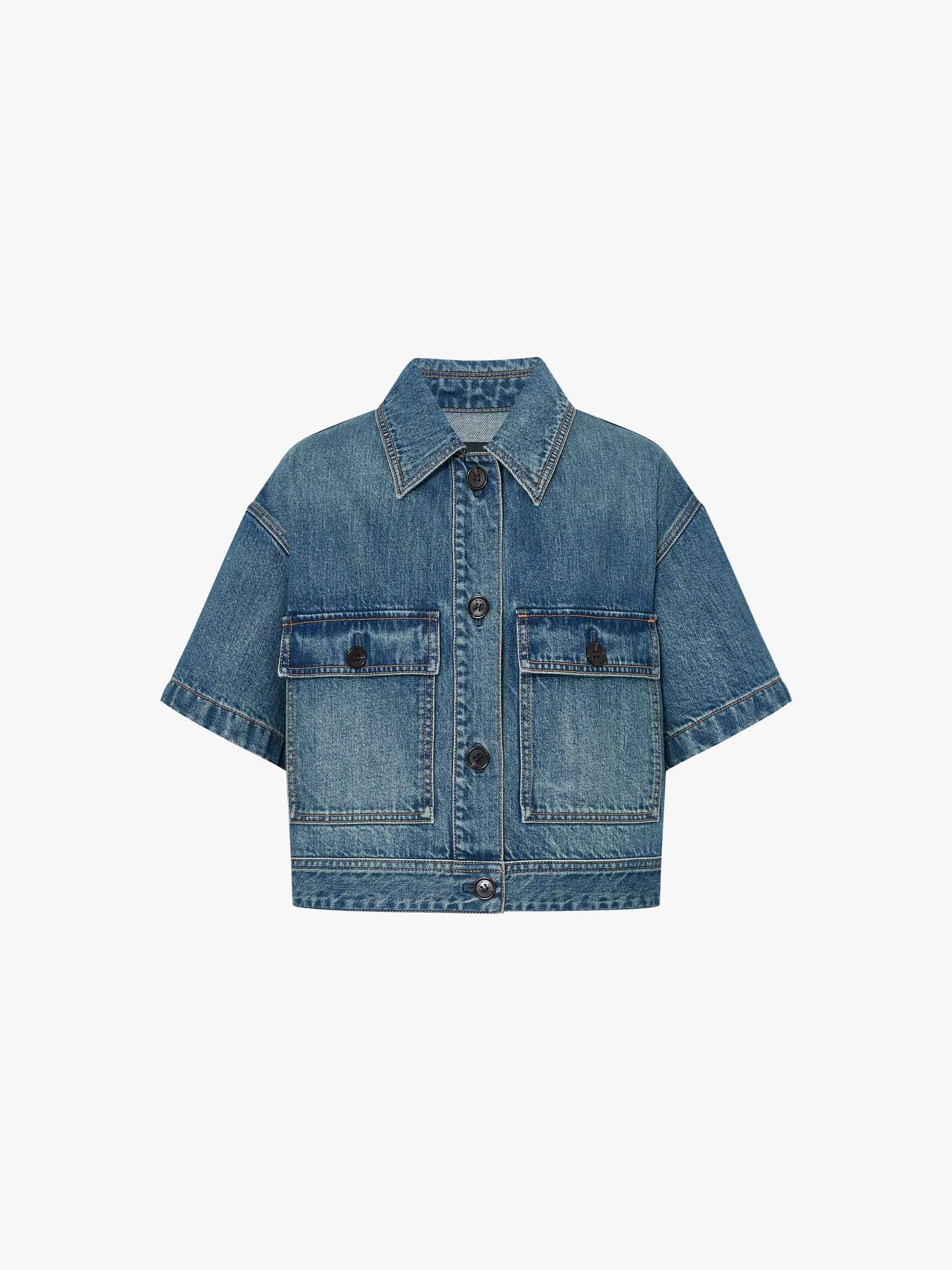 Cropped Pockets Denim Jacket