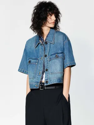 Cropped Pockets Denim Jacket