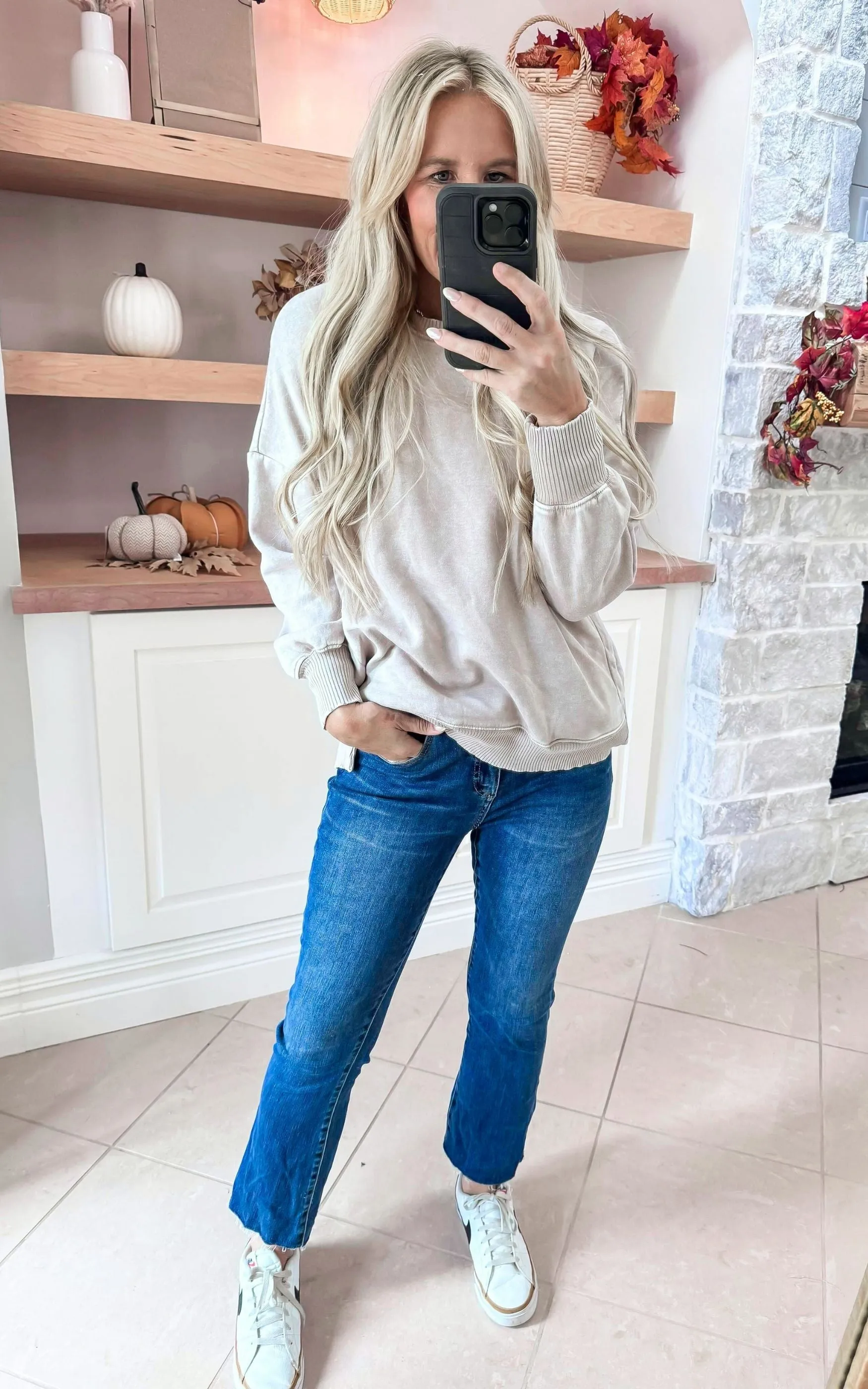 Cuddle Me Cozy Acid Wash Pullover - Final Sale**