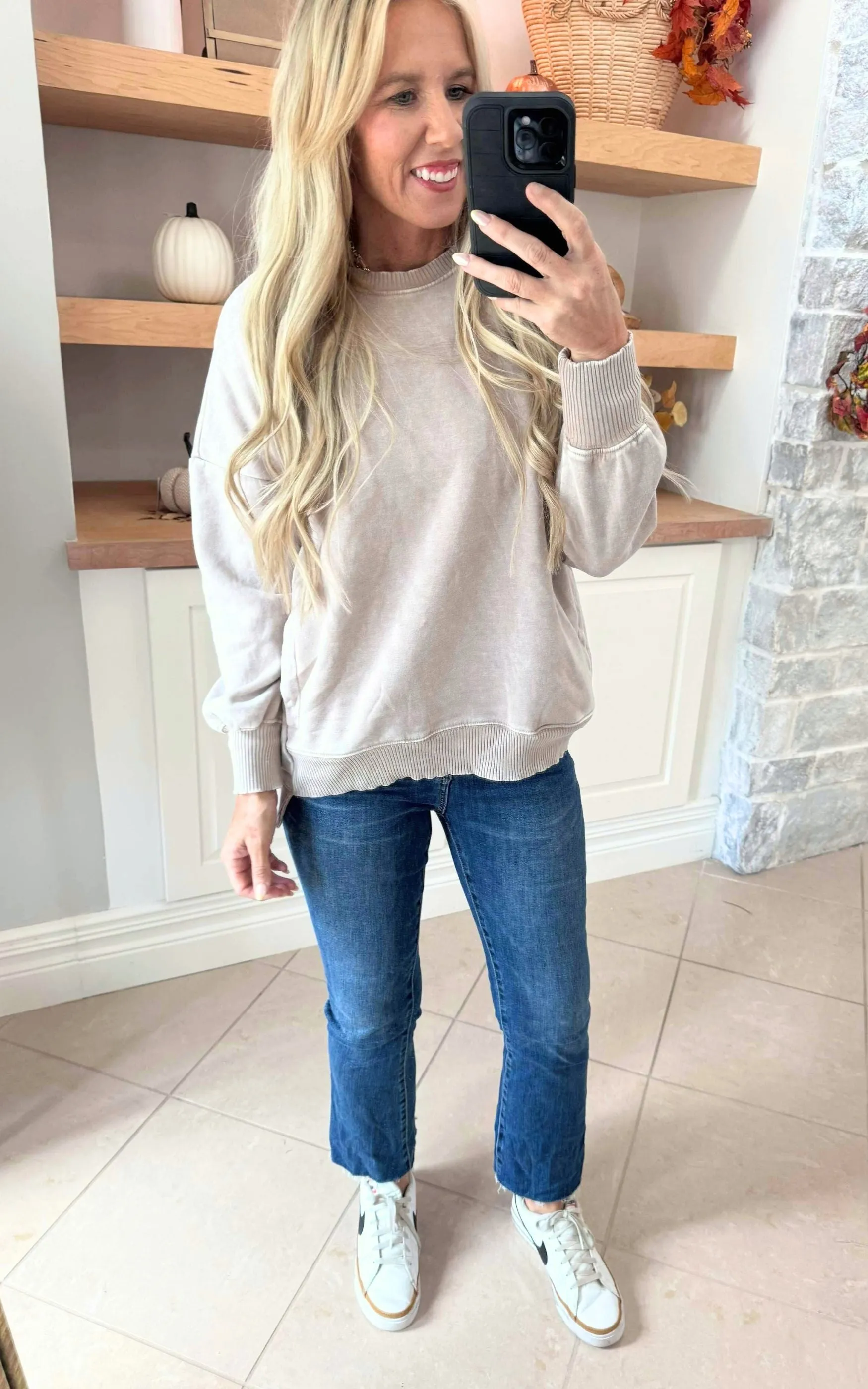 Cuddle Me Cozy Acid Wash Pullover - Final Sale**