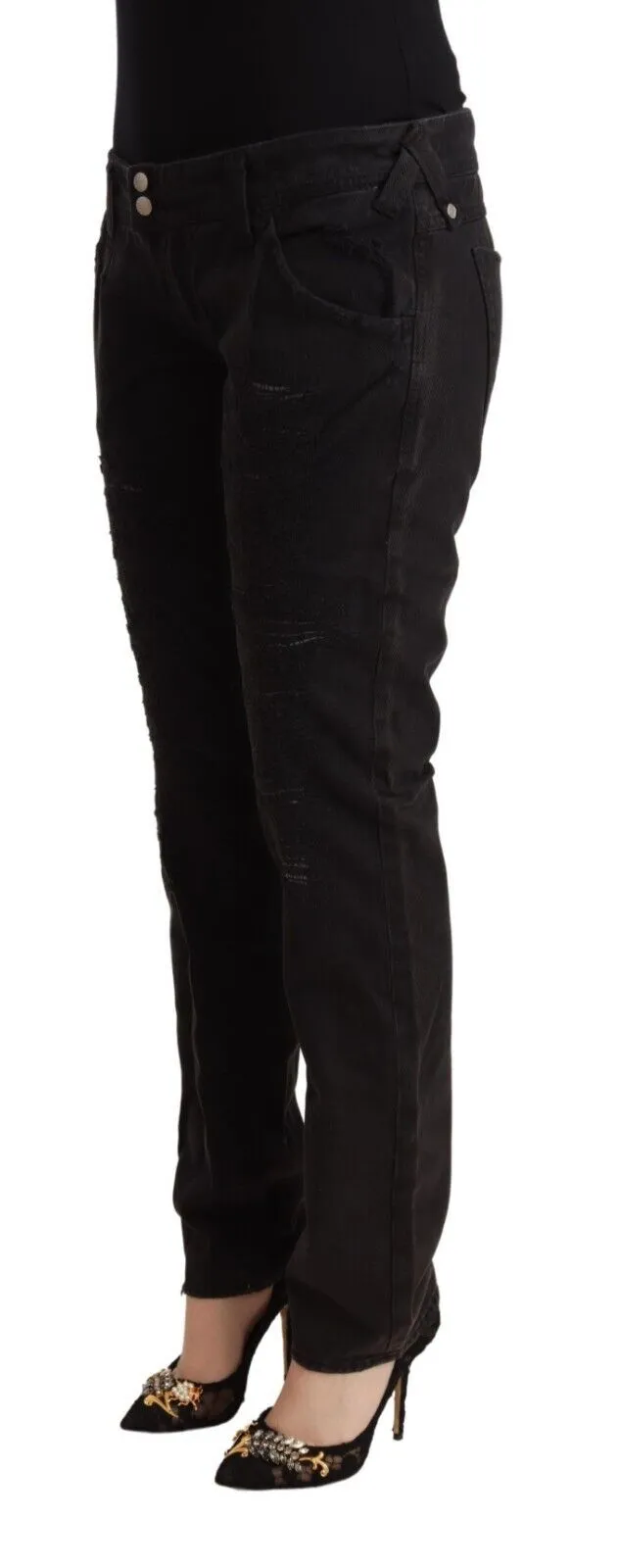 CYCLE  Cotton Distressed Low Waist Slim Fit blue Women's Jeans