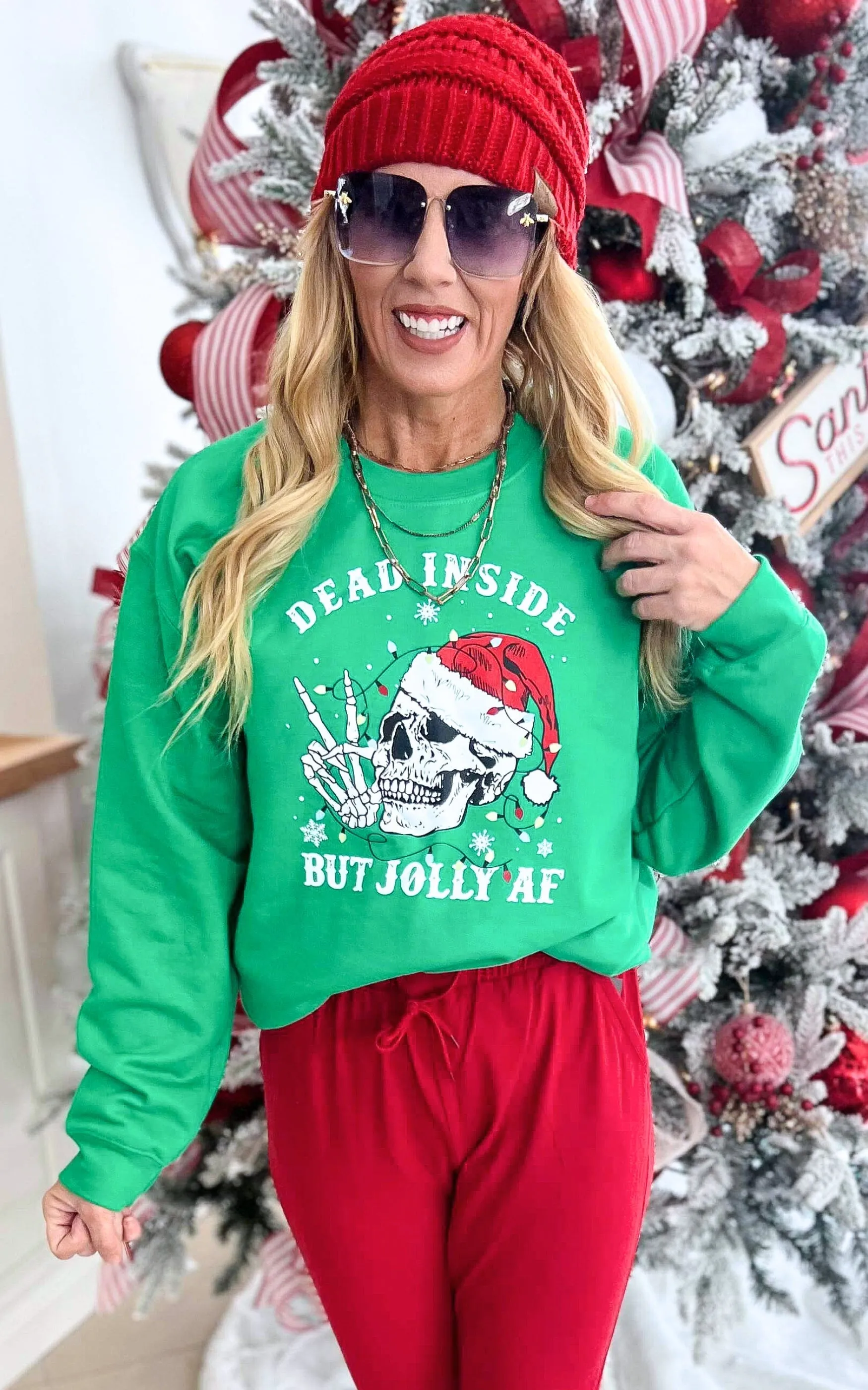 Dead Inside Jolly AF Crewneck Sweatshirt** - Final Sale