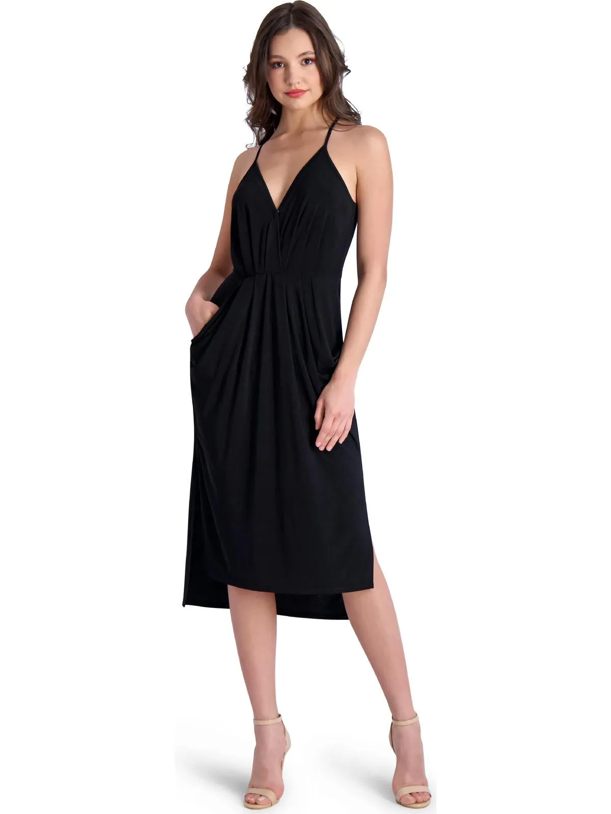 Della Womens Casual Sleeveless Midi Dress ecco Shoes