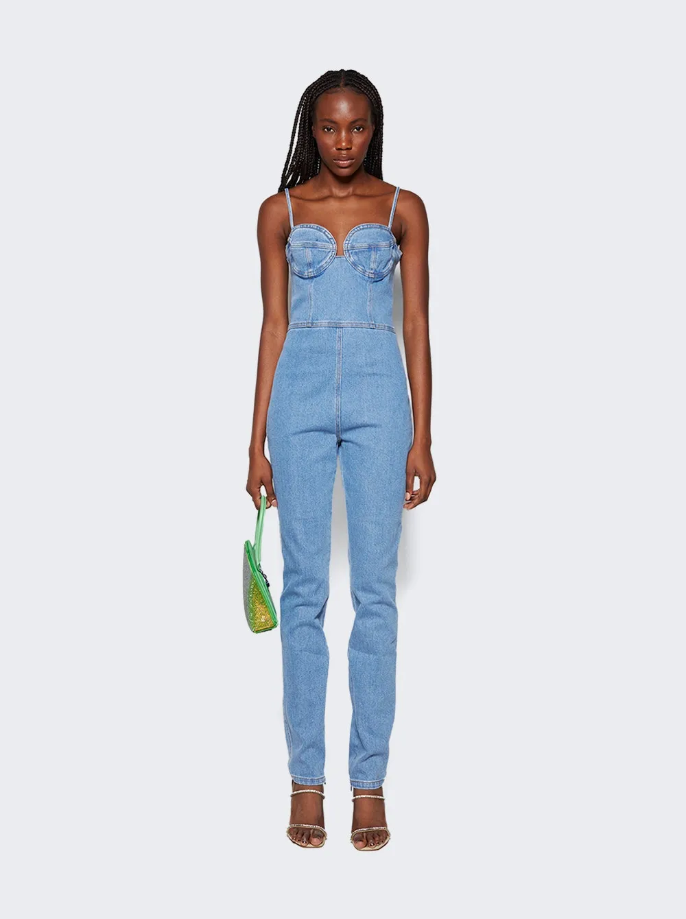 Denim Bustier Jumpsuit