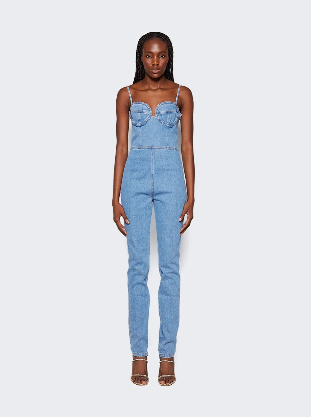 Denim Bustier Jumpsuit