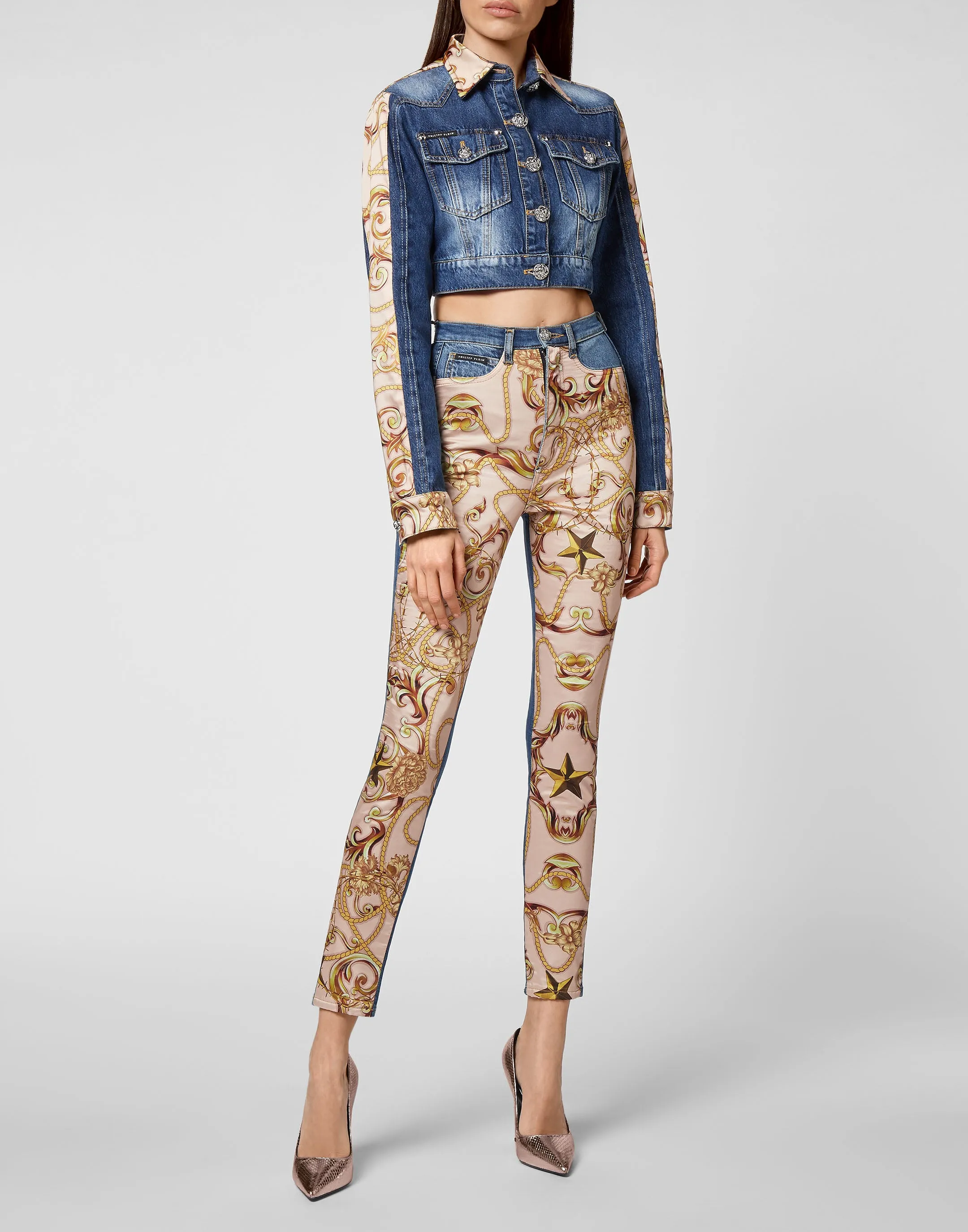 Denim Cropped Jacket New Baroque