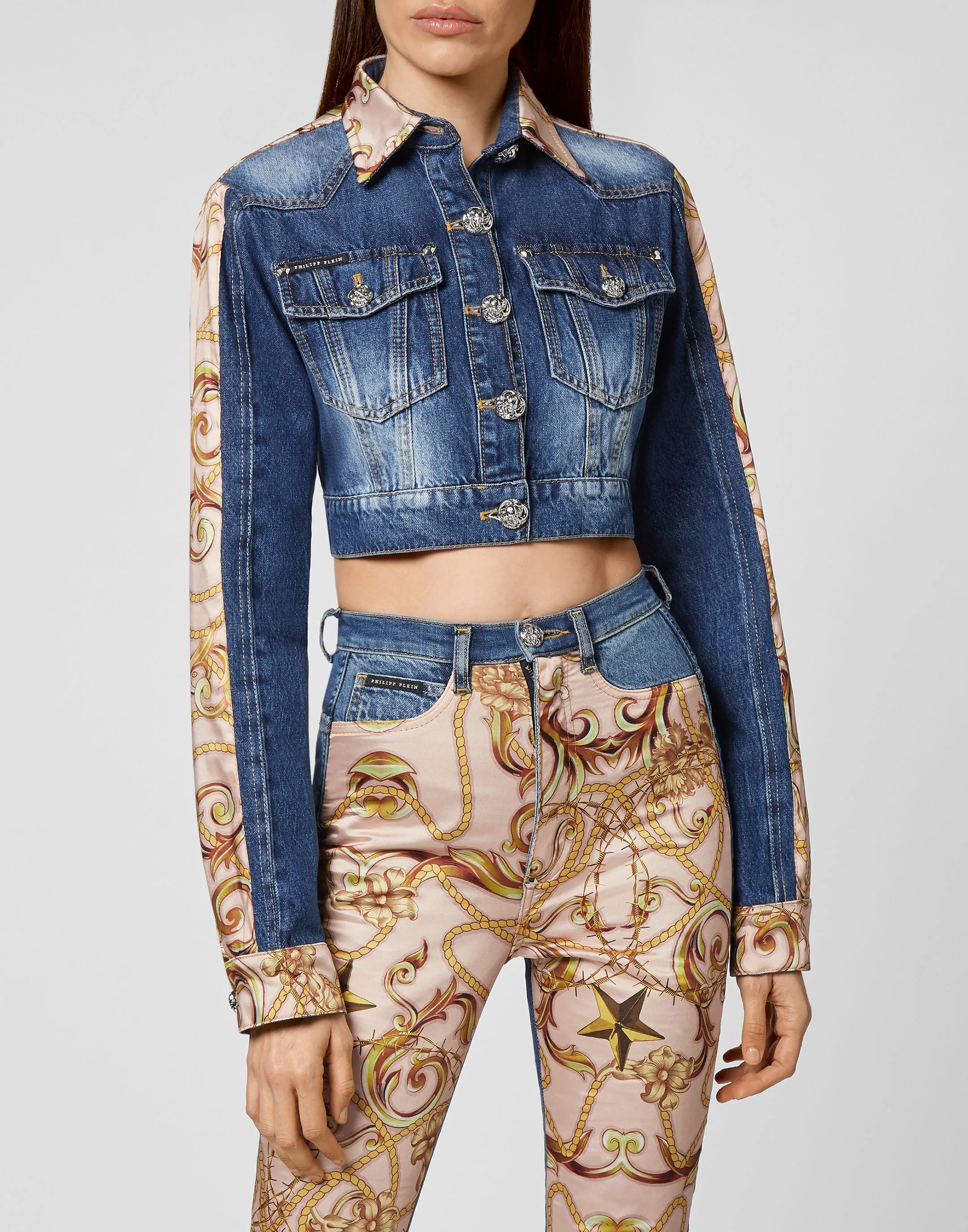 Denim Cropped Jacket New Baroque