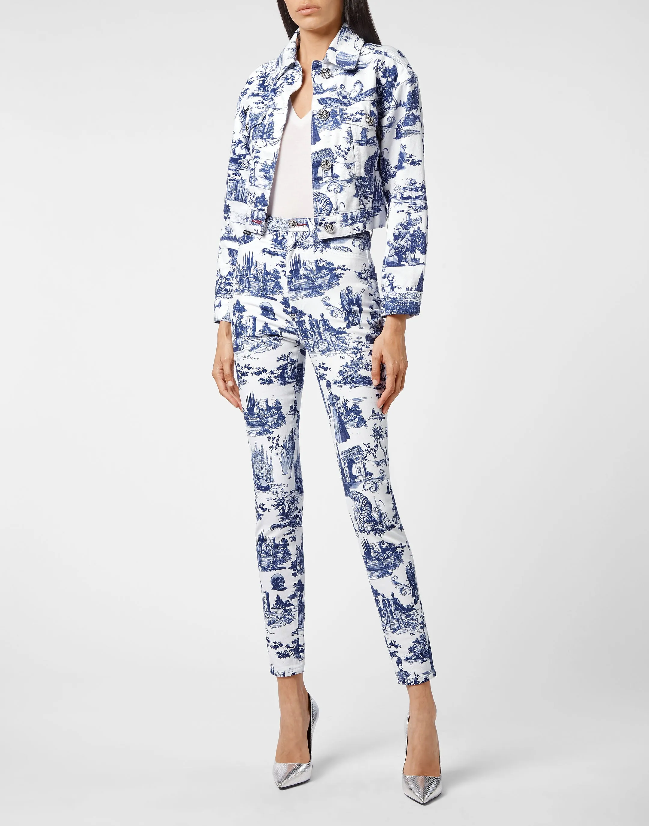 Denim Jacket Cropped Print En PLEIN air