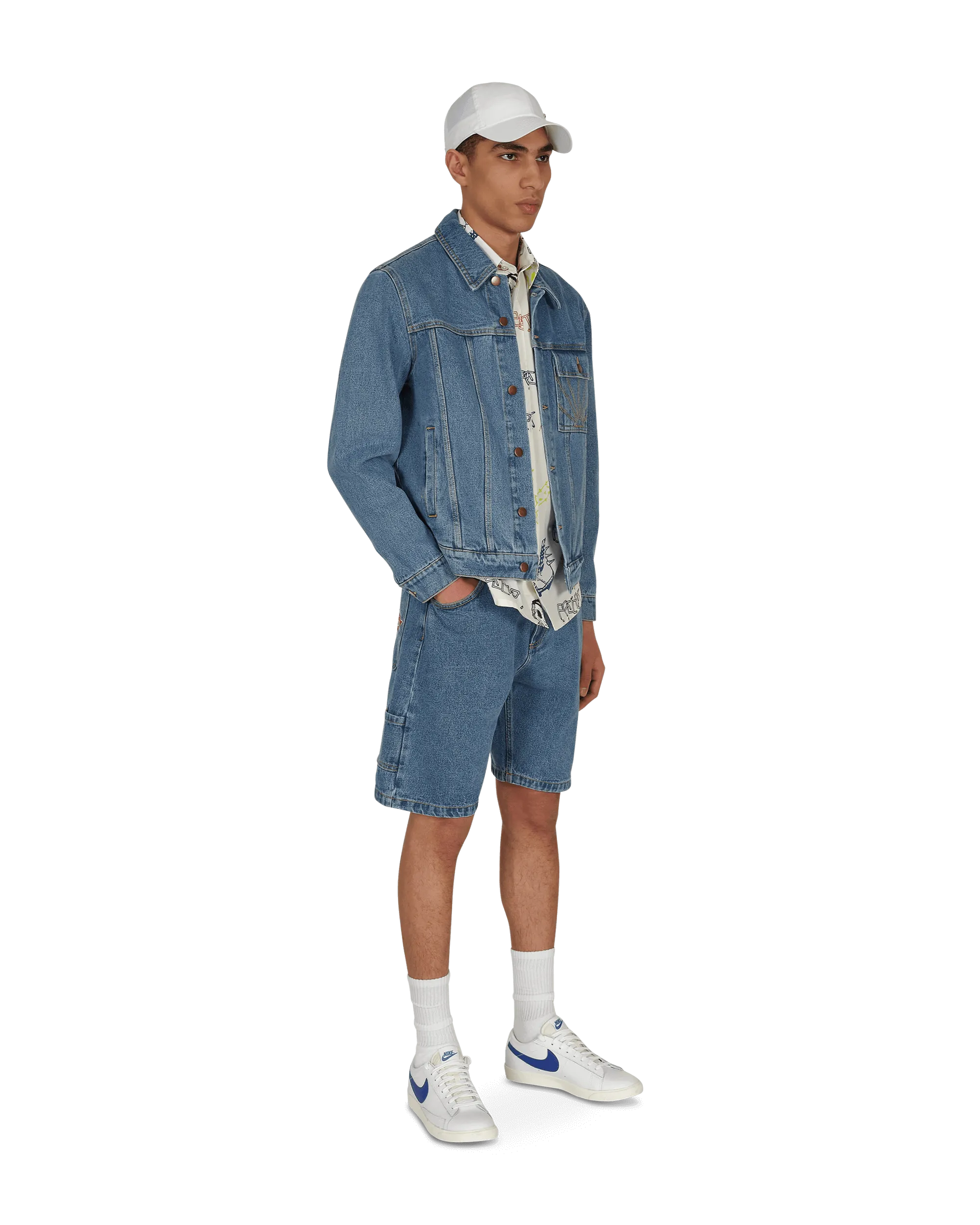 Denim Long Jacket Blue