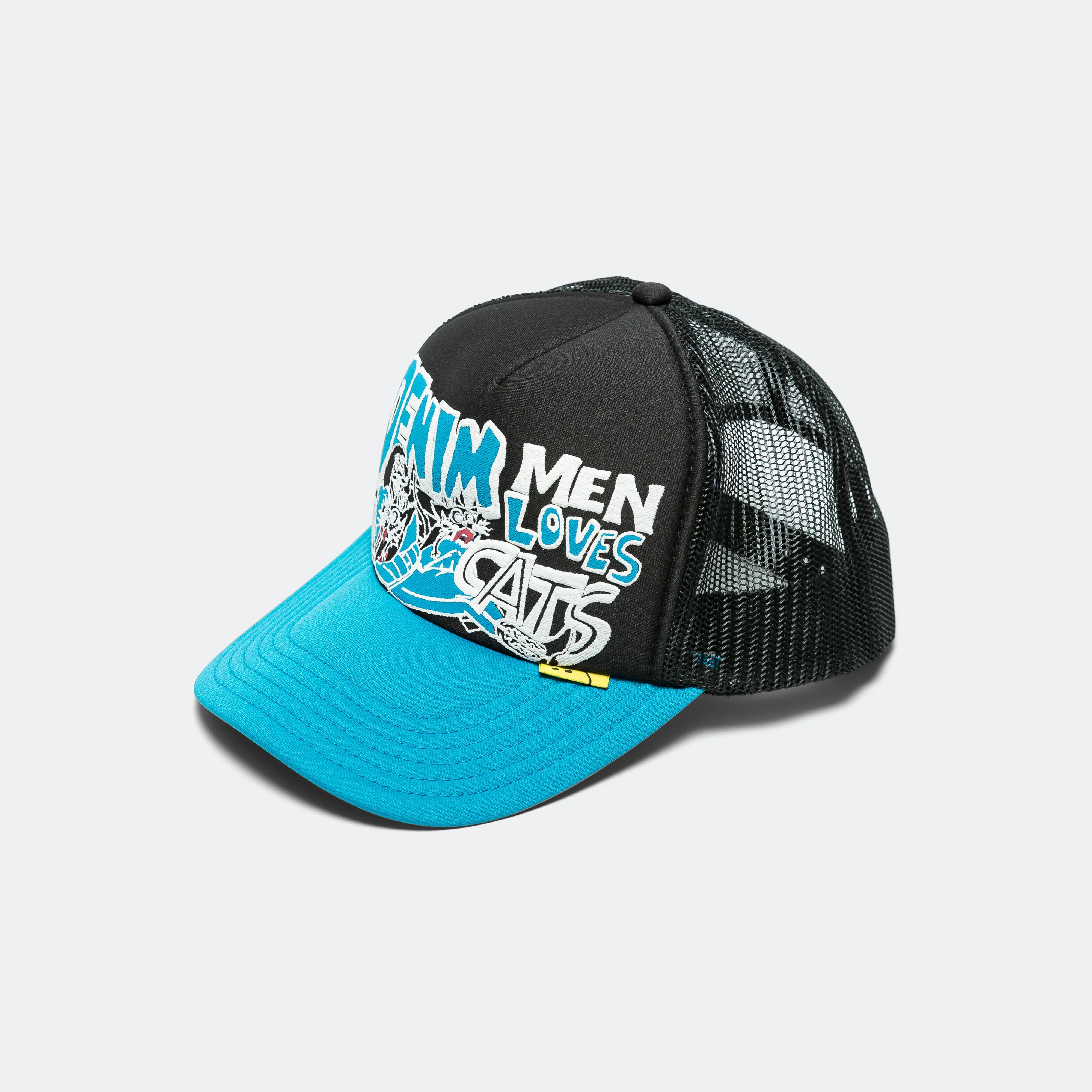 DENIM MEN LOVE CATS Trucker Cap - Black/Blue