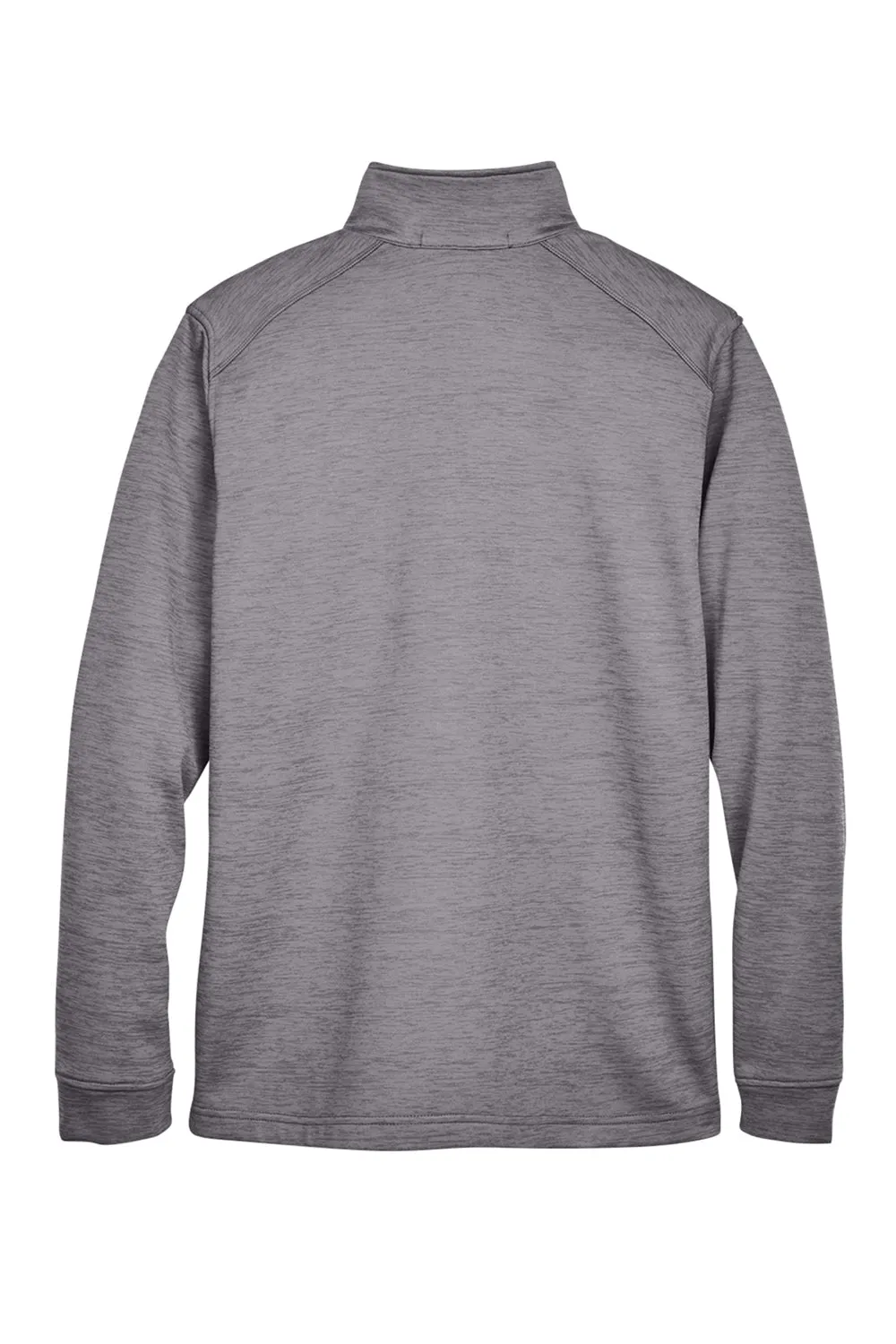 Devon & Jones Mens Newbury Fleece 1/4 Zip Sweatshirt w/ Pouch Pocket - Heather Dark Grey