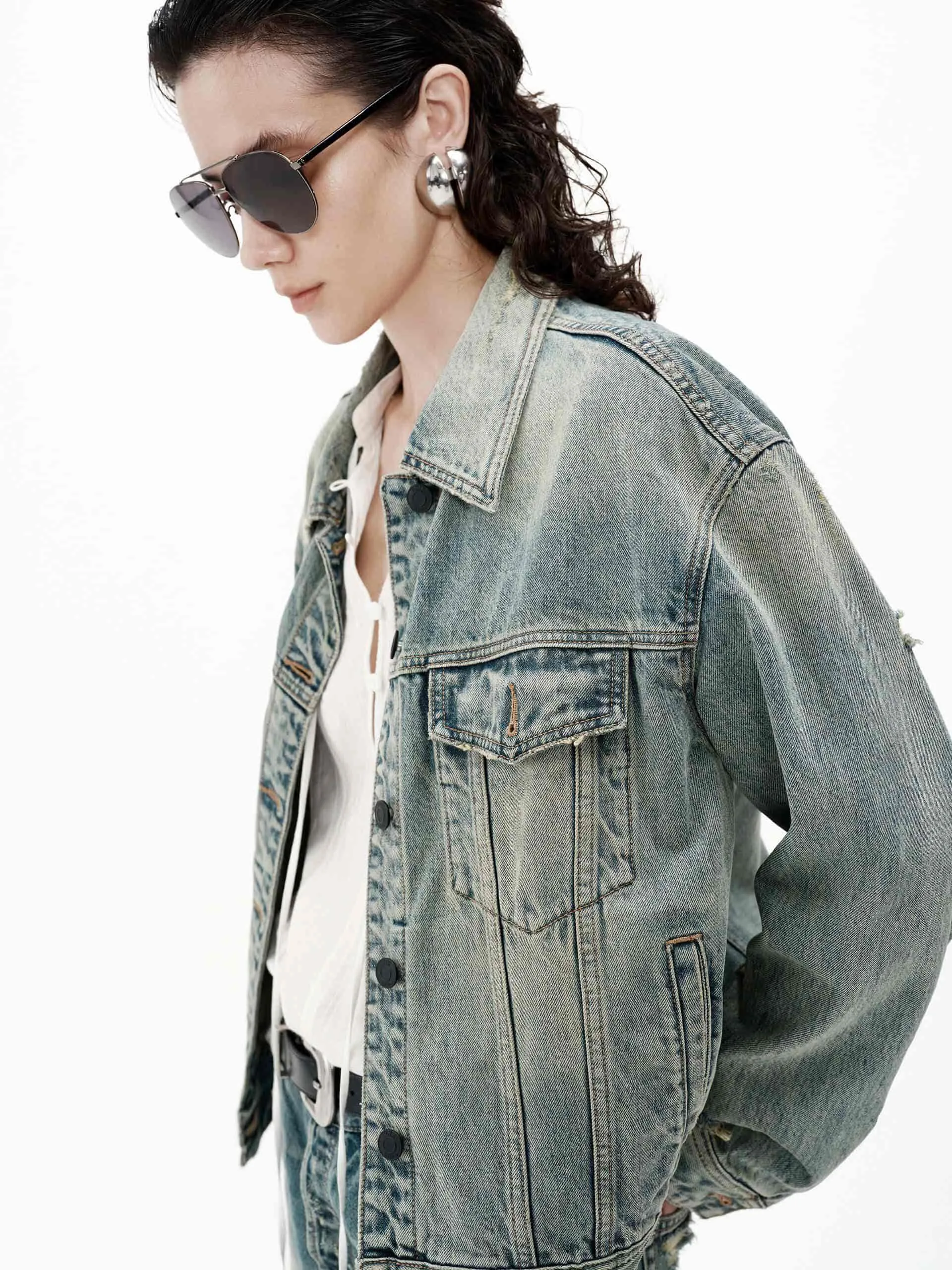 Distressed Cotton Jacket