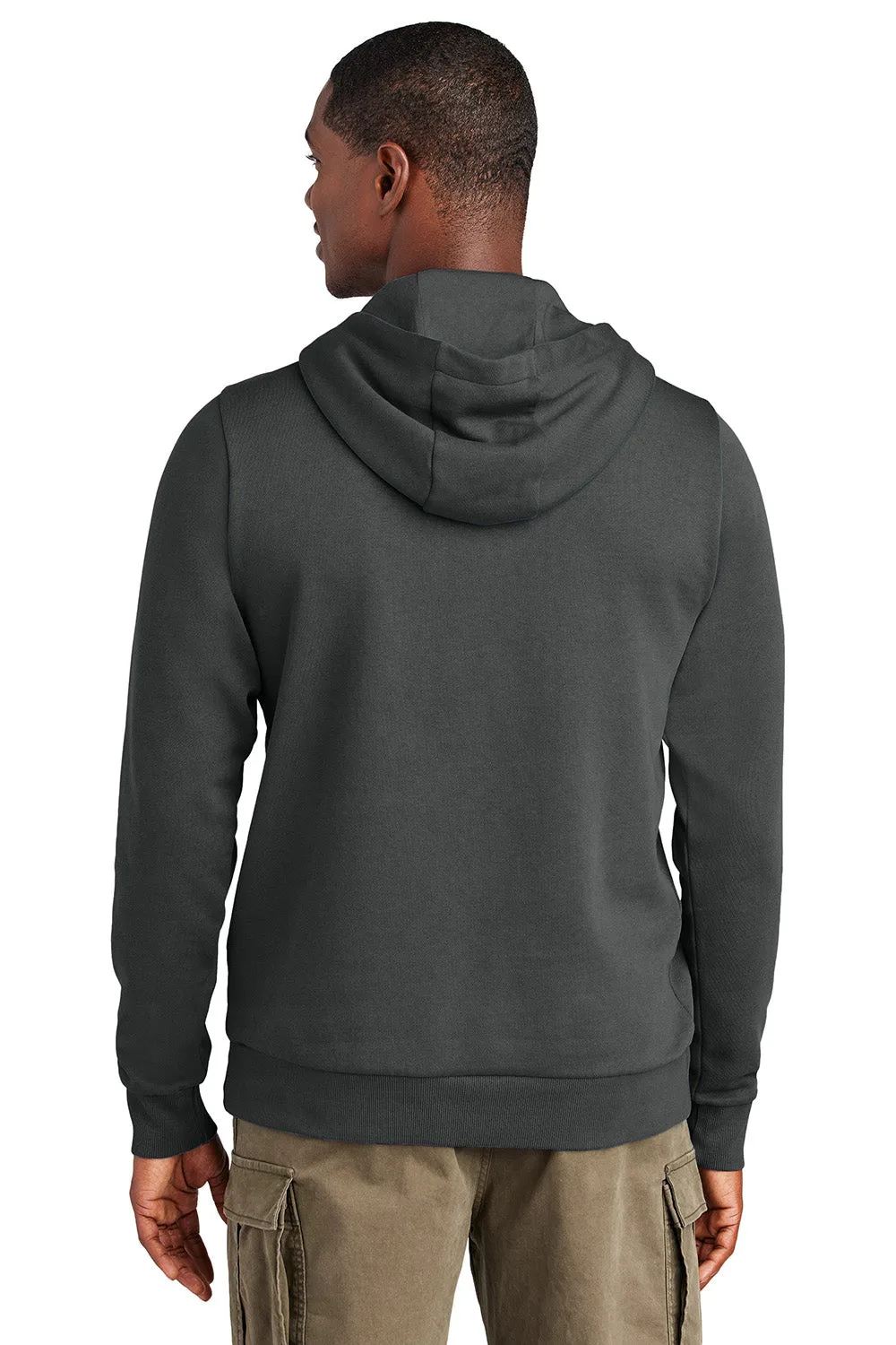 District Mens District Wash Fleece Hooded Sweatshirt Hoodie w/ Pouch Pocket - Graphite Grey